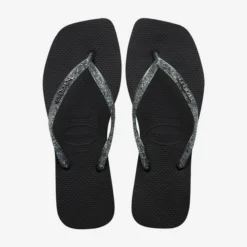HAVAIANAS BLACK METALLIC SQUARE PRETO