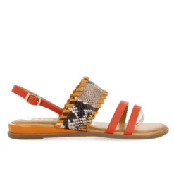 GIOSEPPO BRAYE ORANGE SNAKE SANDALS