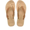 HAVAIANAS WEDGE GOLD DOUBLE BANDED