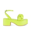 JEFFREY CAMPBELL BRAIDED PLATFORM SANDAL GREEN