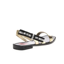 LOVE MOSCHINO PLATINO LOGO STRAP DETAIL SANDALS -Summer Shoe Store sandd2